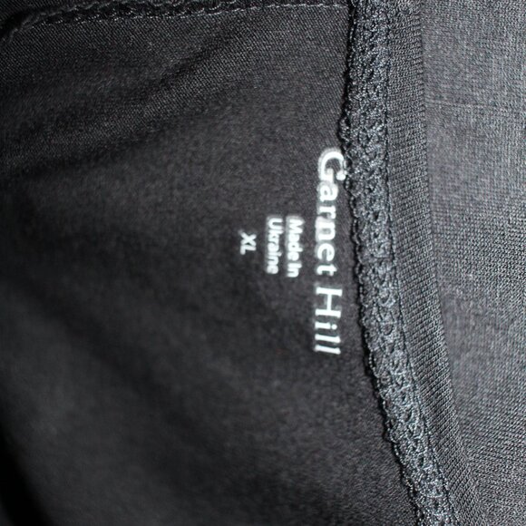 Garnet Hill Knit Black Trapeze Dress 3/4 Sleeve XL Old Money - Picture 8 of 10